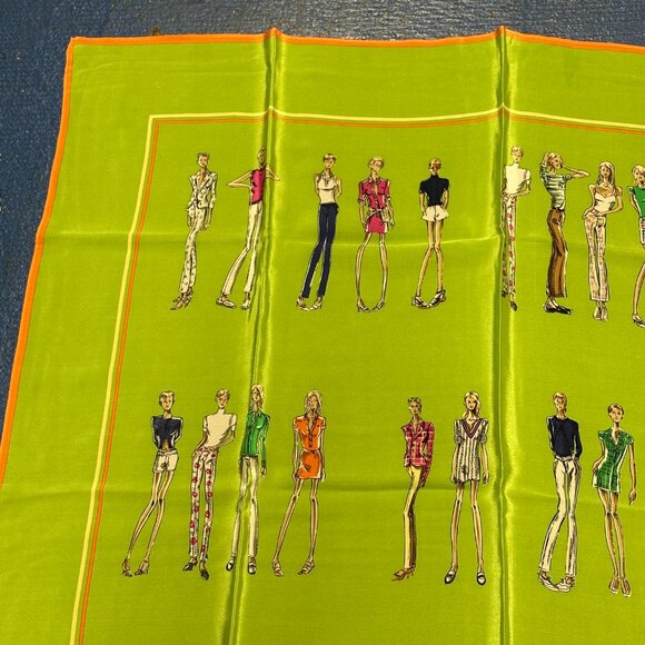 Ralph Lauren Models Fashion People 100% Silk Women's Scarf - Picture 2 of 7